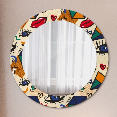 Round mirror decor Pop art style