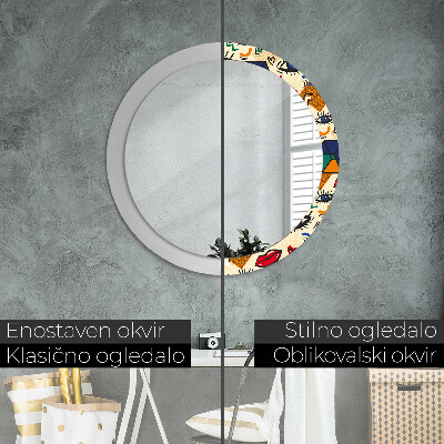 Round mirror decor Pop art style