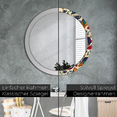 Round mirror decor Pop art style