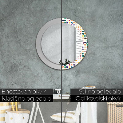 Round decorative wall mirror Multicolor seamless