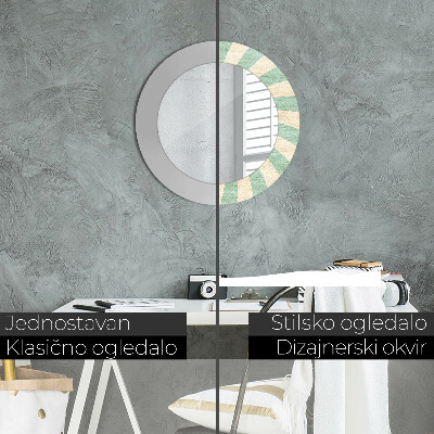 Round decorative wall mirror Retro pastel pattern