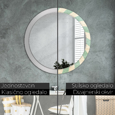 Round decorative wall mirror Retro pastel pattern