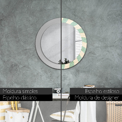 Round decorative wall mirror Retro pastel pattern