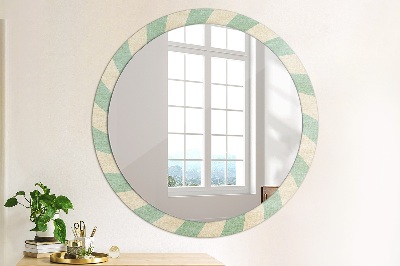 Round decorative wall mirror Retro pastel pattern