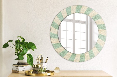 Round decorative wall mirror Retro pastel pattern