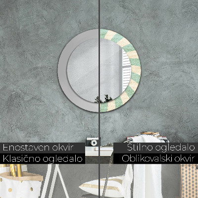 Round decorative wall mirror Retro pastel pattern