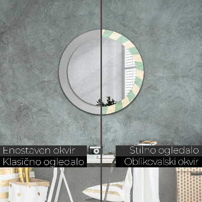 Round decorative wall mirror Retro pastel pattern