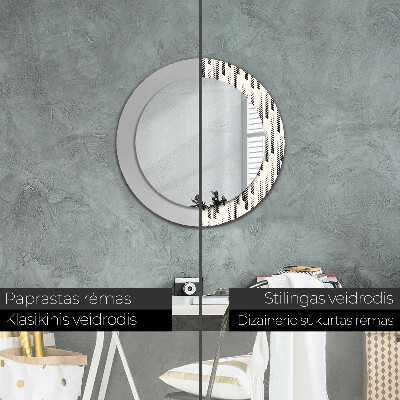 Round decorative wall mirror Stripes pattern