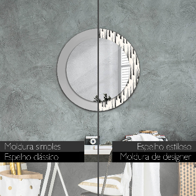 Round decorative wall mirror Stripes pattern