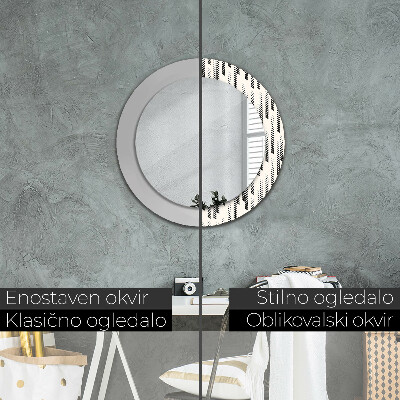 Round decorative wall mirror Stripes pattern