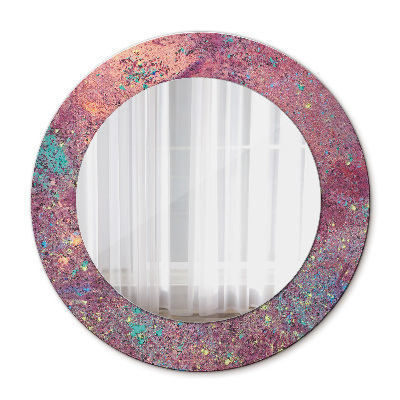 Round mirror printed frame Festival of colors