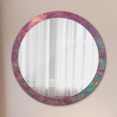 Round mirror printed frame Festival of colors