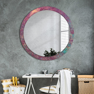 Round mirror printed frame Festival of colors