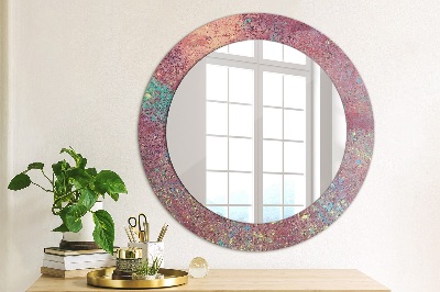 Round mirror printed frame Festival of colors