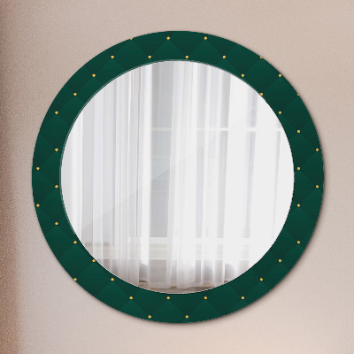 Round decorative wall mirror Green luxury template