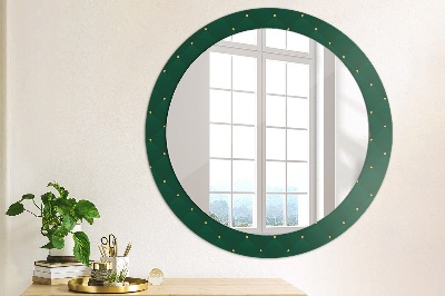 Round decorative wall mirror Green luxury template