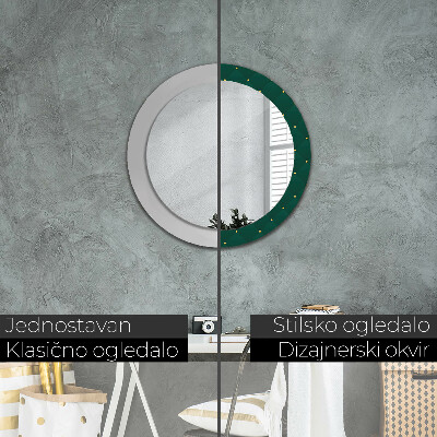 Round decorative wall mirror Green luxury template