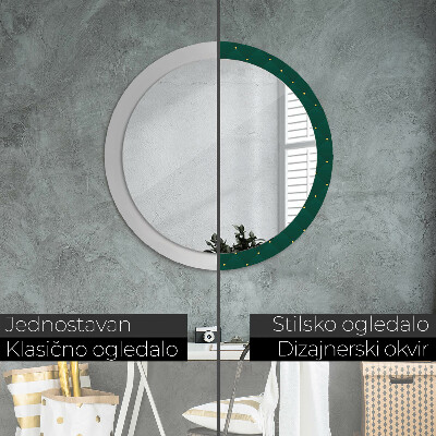 Round decorative wall mirror Green luxury template