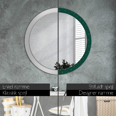 Round decorative wall mirror Green luxury template