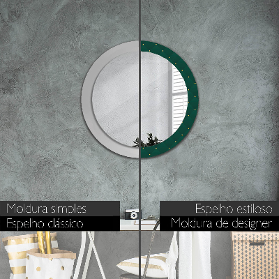 Round decorative wall mirror Green luxury template