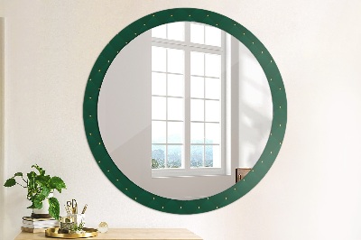 Round decorative wall mirror Green luxury template