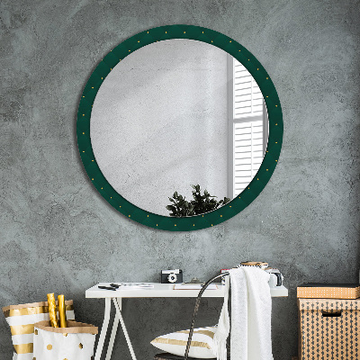 Round decorative wall mirror Green luxury template