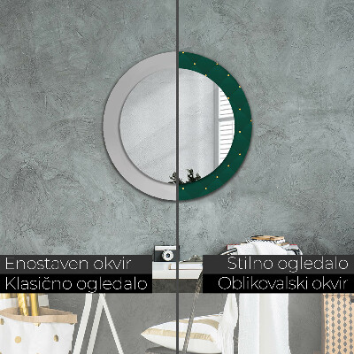 Round decorative wall mirror Green luxury template