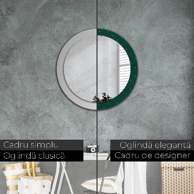 Round decorative wall mirror Green luxury template