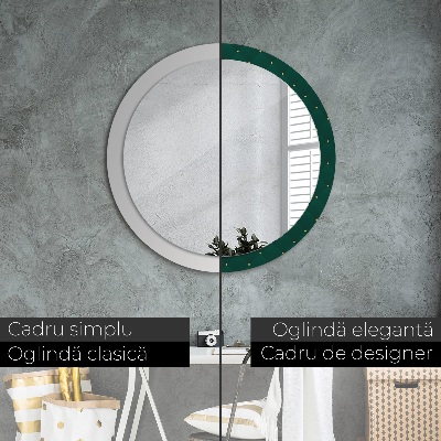 Round decorative wall mirror Green luxury template