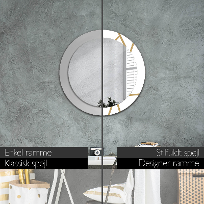 Round decorative wall mirror Linear composition