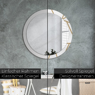 Round decorative wall mirror Linear composition