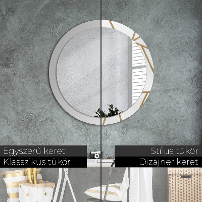 Round decorative wall mirror Linear composition