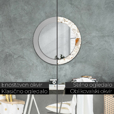 Round decorative wall mirror Terrazzo background