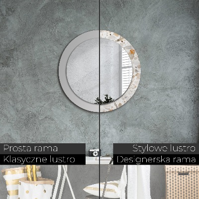 Round decorative wall mirror Terrazzo background