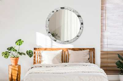 Round decorative wall mirror Newspaper pattern