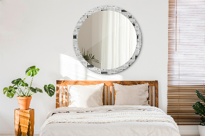 Round decorative wall mirror Newspaper pattern