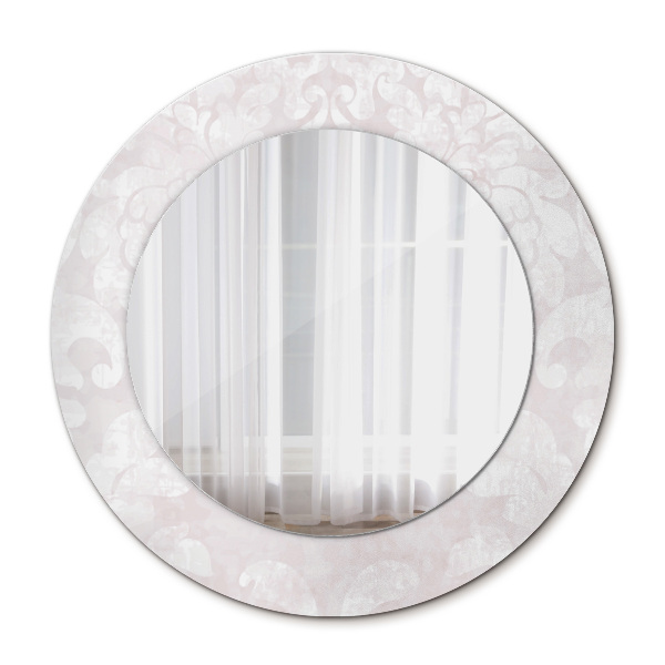 Round mirror printed frame Delicate roccoco texture