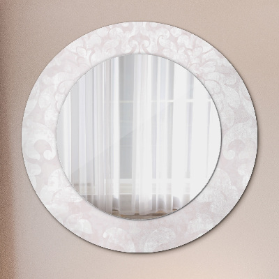 Round mirror printed frame Delicate roccoco texture