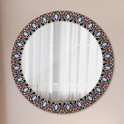 Round mirror printed frame Psychodelic mandala pattern