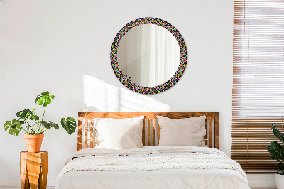 Round mirror printed frame Psychodelic mandala pattern