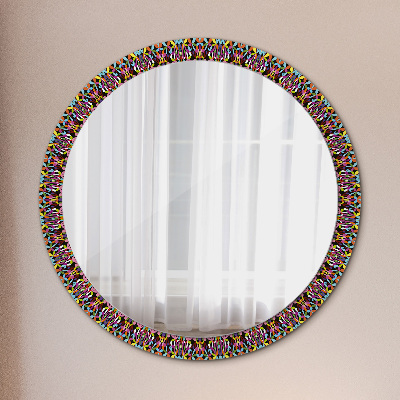 Round mirror printed frame Psychodelic mandala pattern