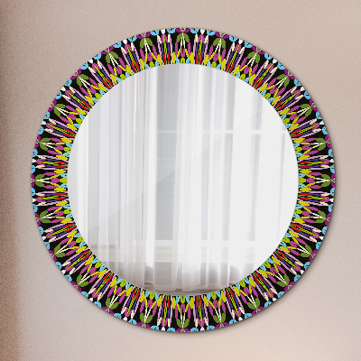 Round mirror printed frame Psychodelic mandala pattern