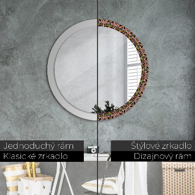 Round mirror printed frame Psychodelic mandala pattern