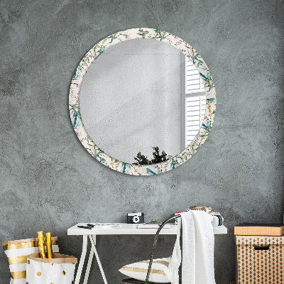 Round mirror decor Watercolor flowers