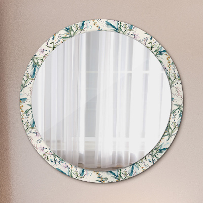 Round mirror decor Watercolor flowers