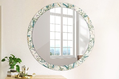 Round mirror decor Watercolor flowers