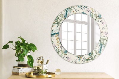 Round mirror decor Watercolor flowers