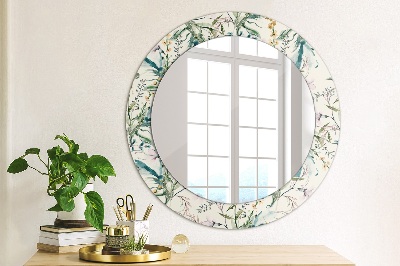 Round mirror decor Watercolor flowers