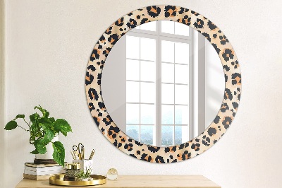 Round decorative wall mirror Wild pattern