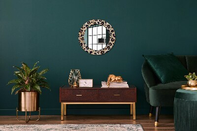 Round decorative wall mirror Wild pattern